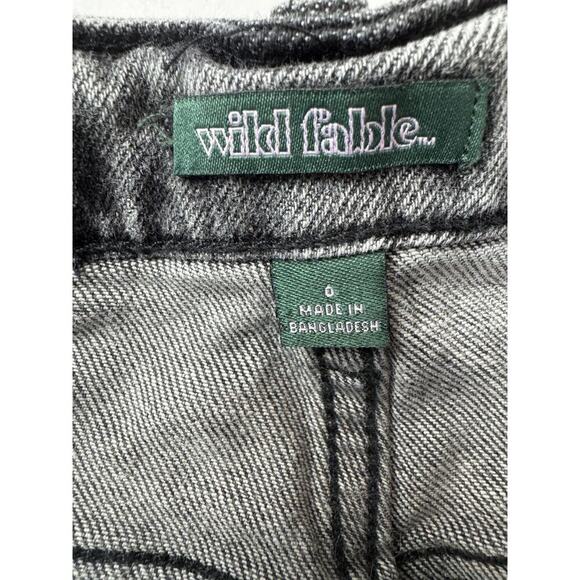Wild Fable Super High-Rise Straight Jeans Black Grunge Button-Fly Size 0 - Picture 6 of 10